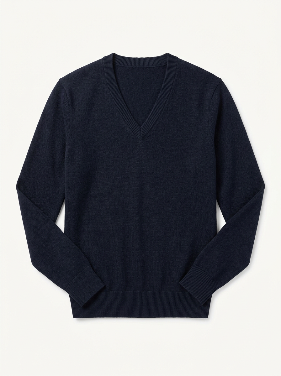 Fine-Gauge Merino Wool V-Neck